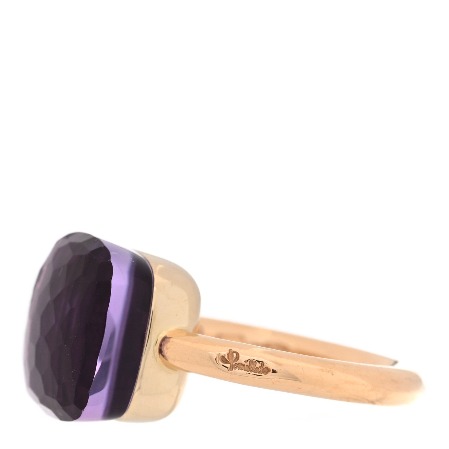 Pomellato 18K Rose Gold Amethyst Classic Nudo Ring 52 6 4 of 5