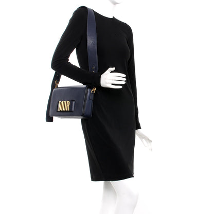 Christian Dior Grained Calfskin Dio(r)evolution Flap Bag Navy Blue 2 of 8