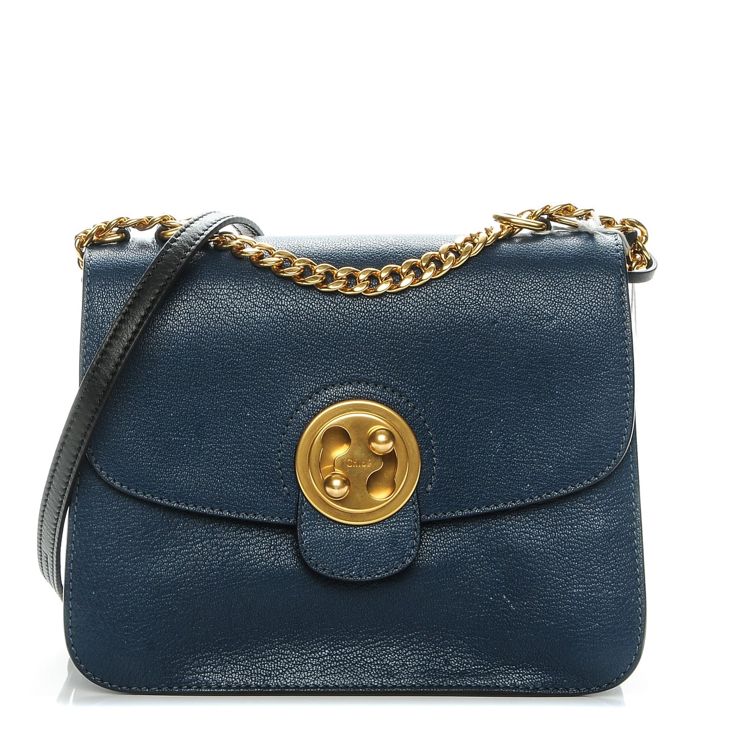 Goatskin Medium Mily Shoulder Bag Denim Blue