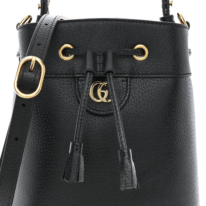Gucci Glazed Textured Calfskin Web Small Ophidia Bucket Bag Black 8 of 10