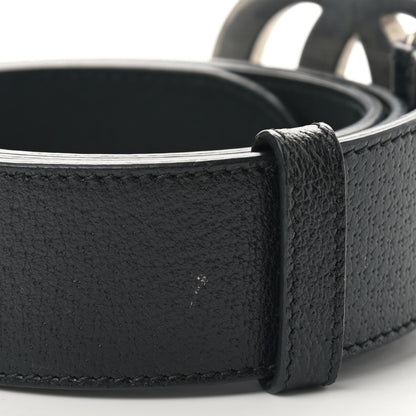 Gucci Textured Dollar Calfskin Nickel Double G 40mm Belt 85 34 Black 7 of 7