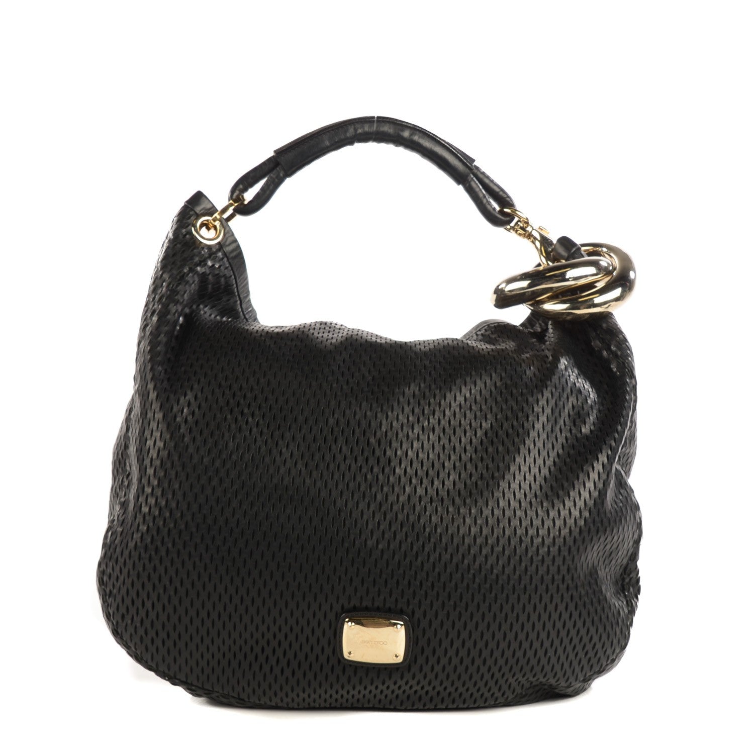 Jimmy Choo Perforated Large Sky Hobo Black 1 of 7