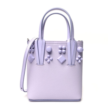 Christian Louboutin Calfskin Empire Spike Studded Mini North South Cabata Tote Lilac Smoke 1 of 9
