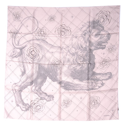 Chanel Silk Lion CC Scarf Light Pink 8 of 9