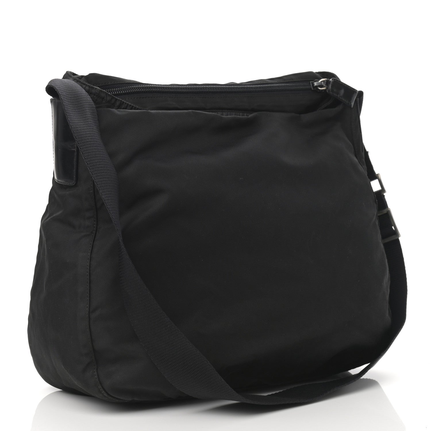 Prada Nylon Flat Messenger Bag Black 2 of 13