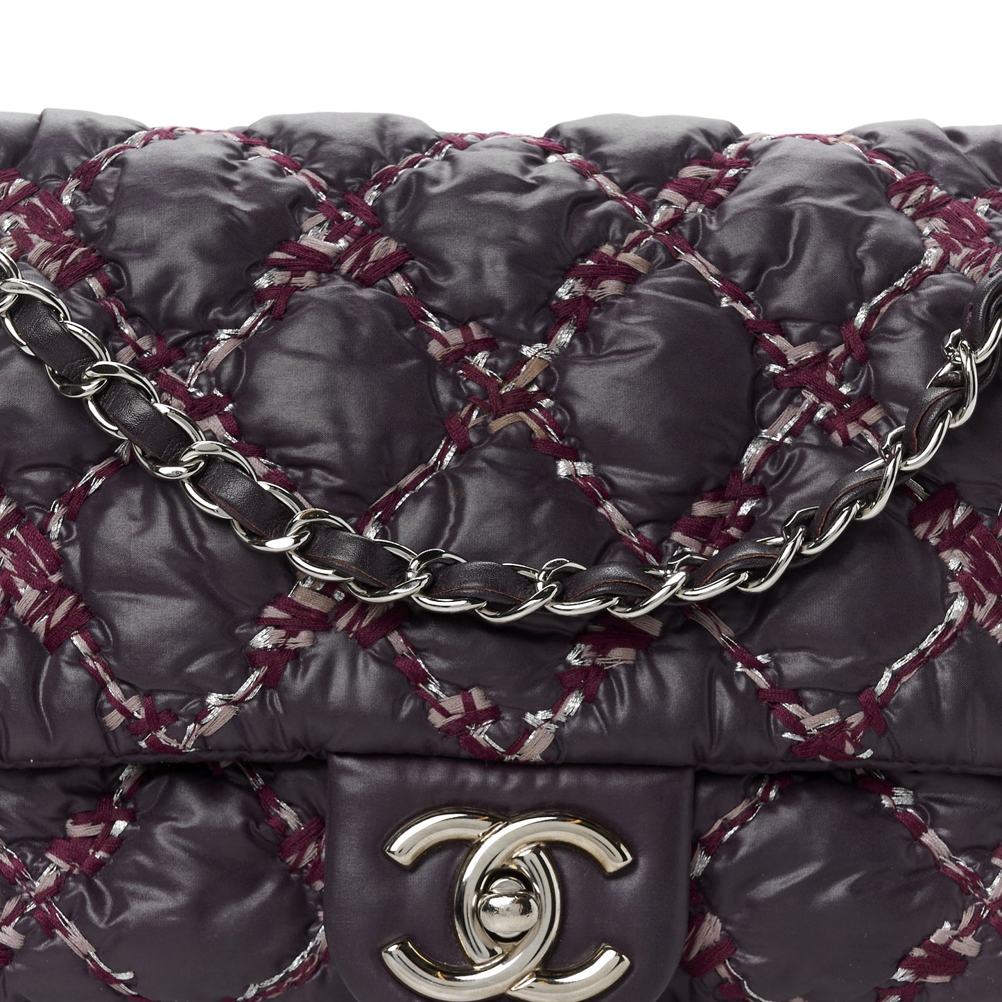 Nylon Quilted Tweed on Stitch Medium Bubble Flap Purple
