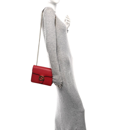 Gucci Dollar Calfskin Small Interlocking G Shoulder Bag Red 2 of 10