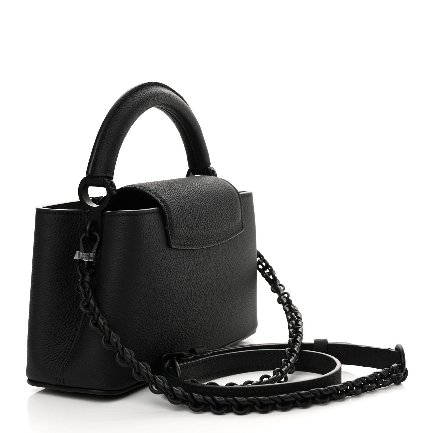 Louis Vuitton Taurillon Capucines Mini Matte Black 3 of 9