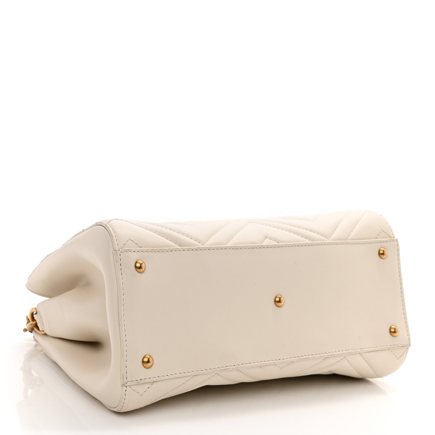 Gucci Calfskin Matelasse Small GG Marmont Tote White 11 of 16