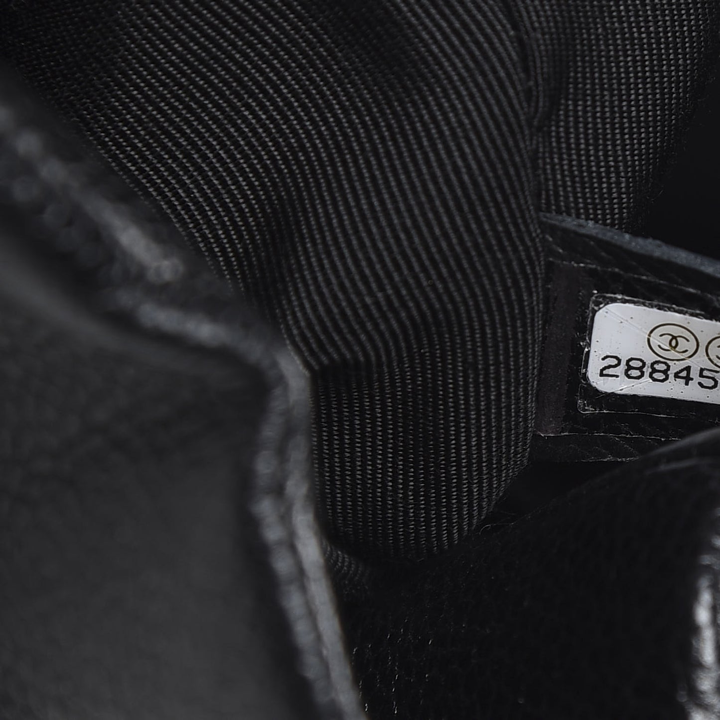 Grained Calfskin Quilted CC Chain Bucket Drawstring Bag Black