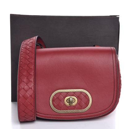 Bottega Veneta Smooth Nappa Intrecciato BV Luna Crossbody Satchel Baccara Rose 8 of 8