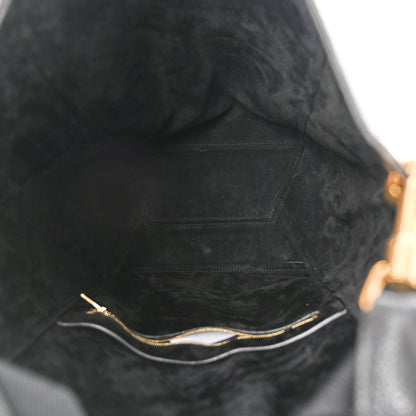 Celine Soft Grained Calfskin Sangle Bucket Bag Black 5 of 9
