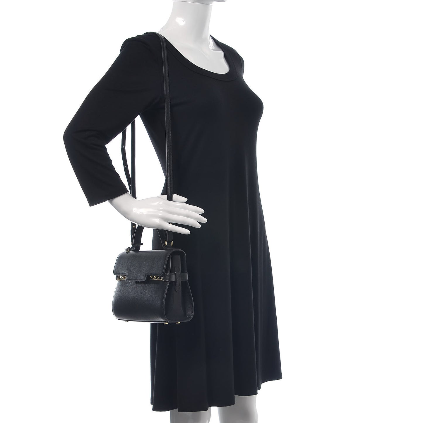 Smooth Calfskin Mini Tempete Satchel Black
