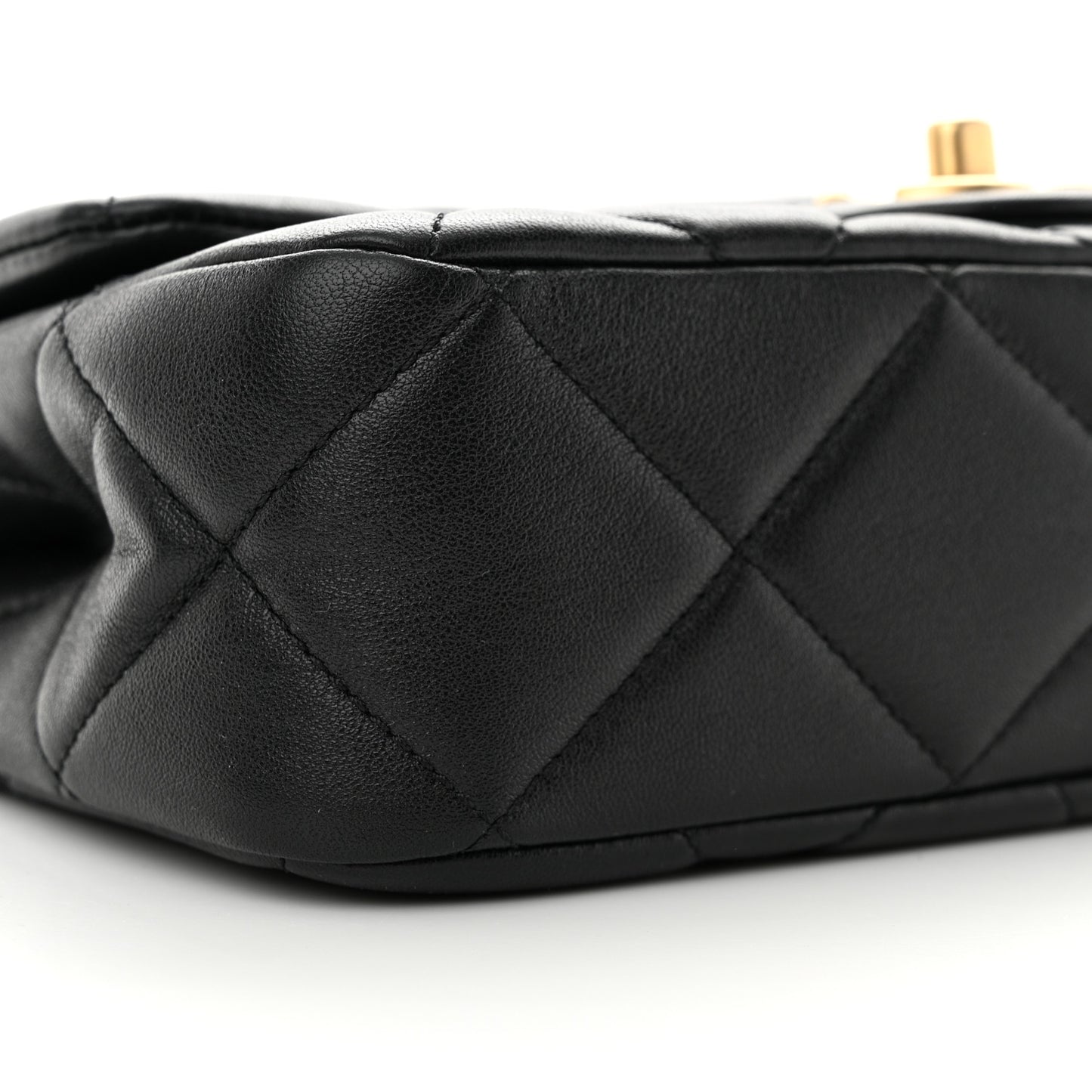 Lambskin Quilted Pearl Small Flap Black