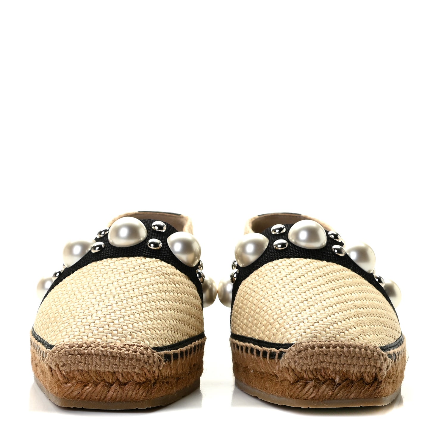 Raffia Embellished Dru Espadrilles 38.5 Beige