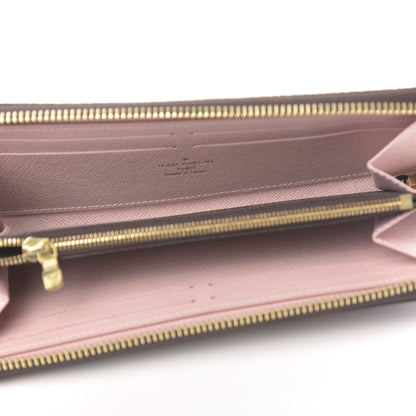 Louis Vuitton Damier Ebene Clemence Wallet Rose Ballerine 10 of 14