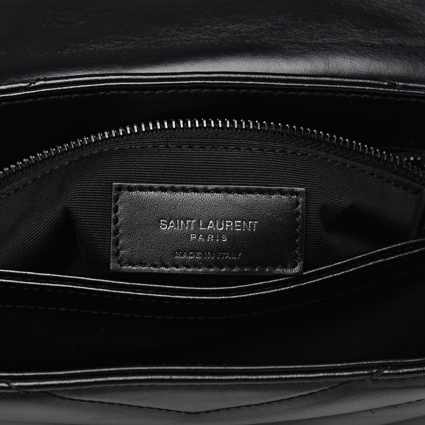 Calfskin Y Quilted Monogram Toy Loulou Crossbody Bag Black