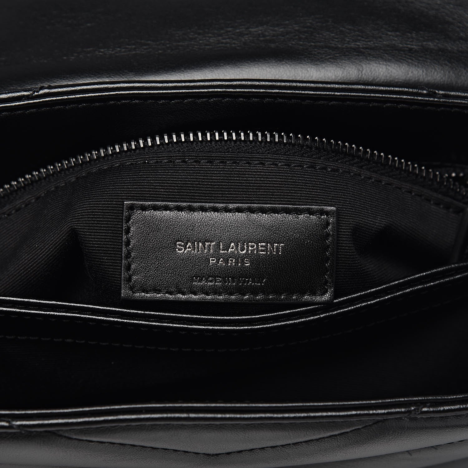 Saint Laurent Calfskin Y Quilted Monogram Toy Loulou Crossbody Bag Black 7 of 11