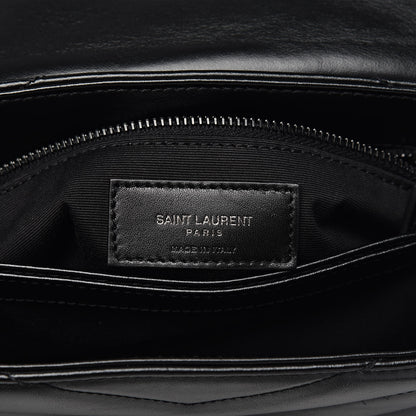 Saint Laurent Calfskin Y Quilted Monogram Toy Loulou Crossbody Bag Black 7 of 11