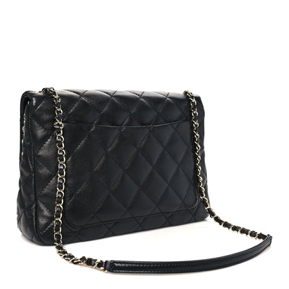 Chanel Lambskin Quilted Enamel CC Chain Frame Flap Black 3 of 10