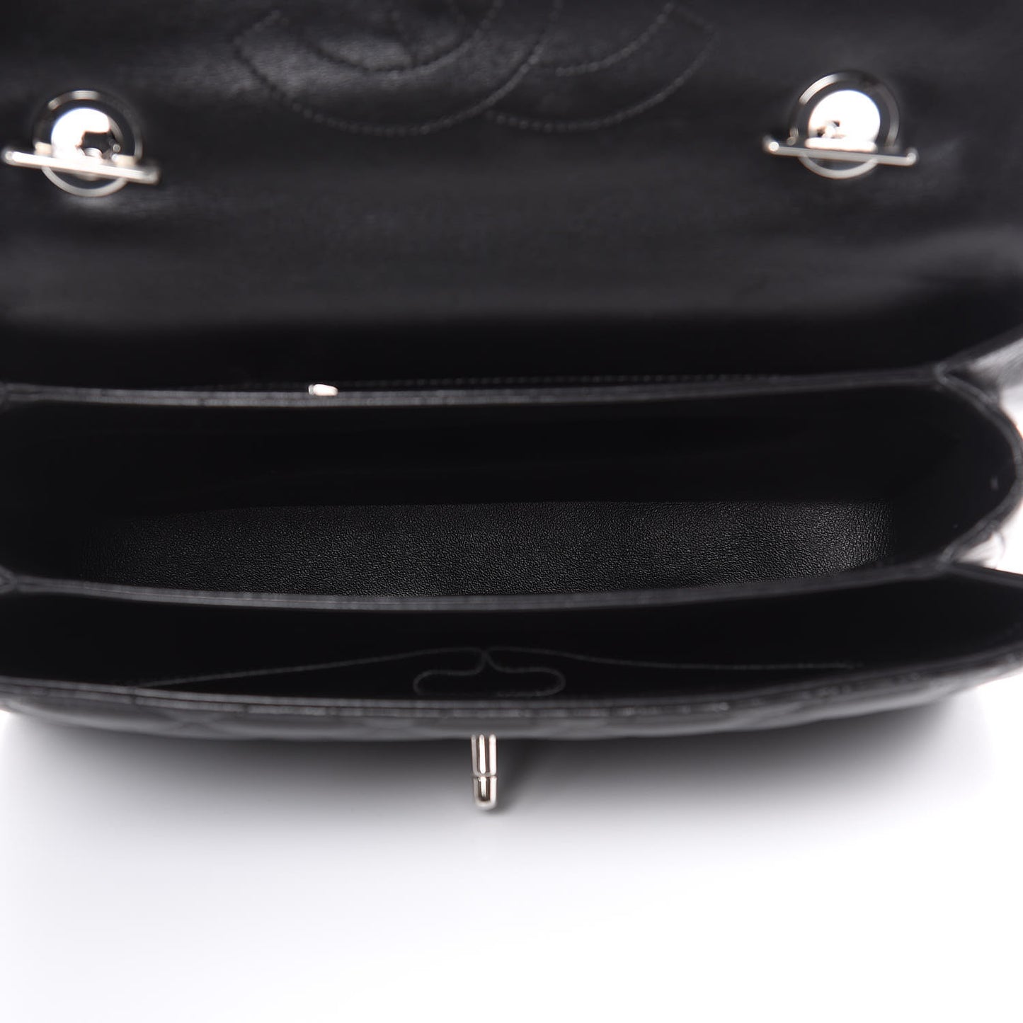 Lambskin Quilted Medium Trendy CC Flap Dual Handle Bag Black