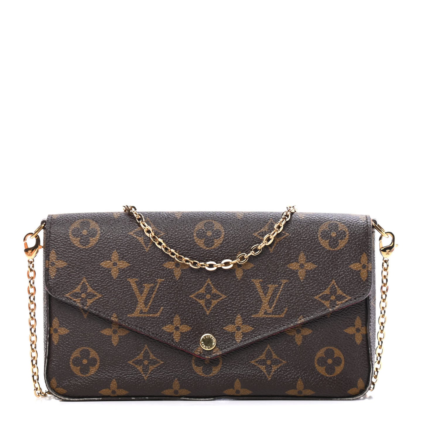 Monogram Pochette Felicie Chain Wallet Fuchsia