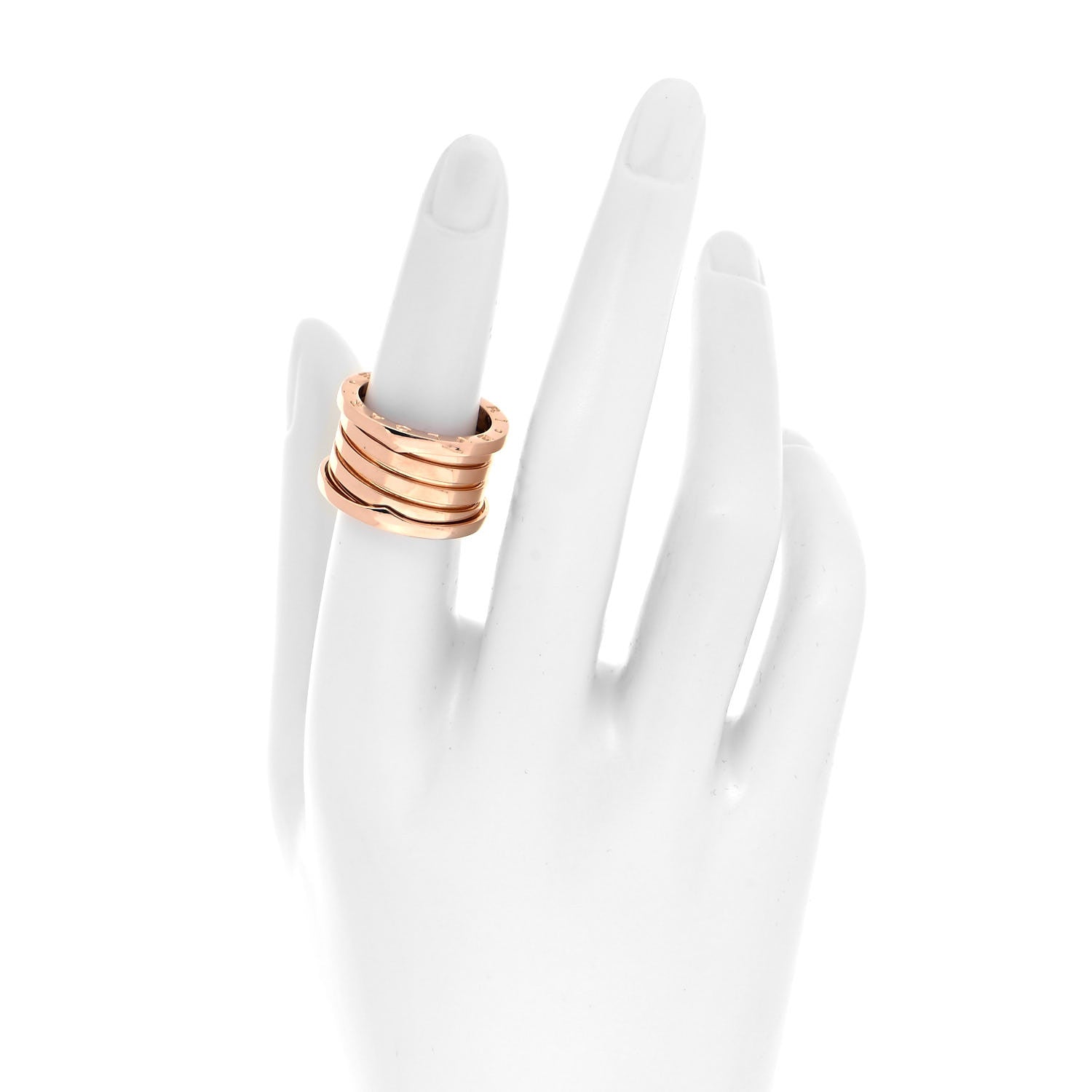 Bulgari 18K Rose Gold B.Zero1 Five-Band Anniversary Ring 54 6.75 2 of 6