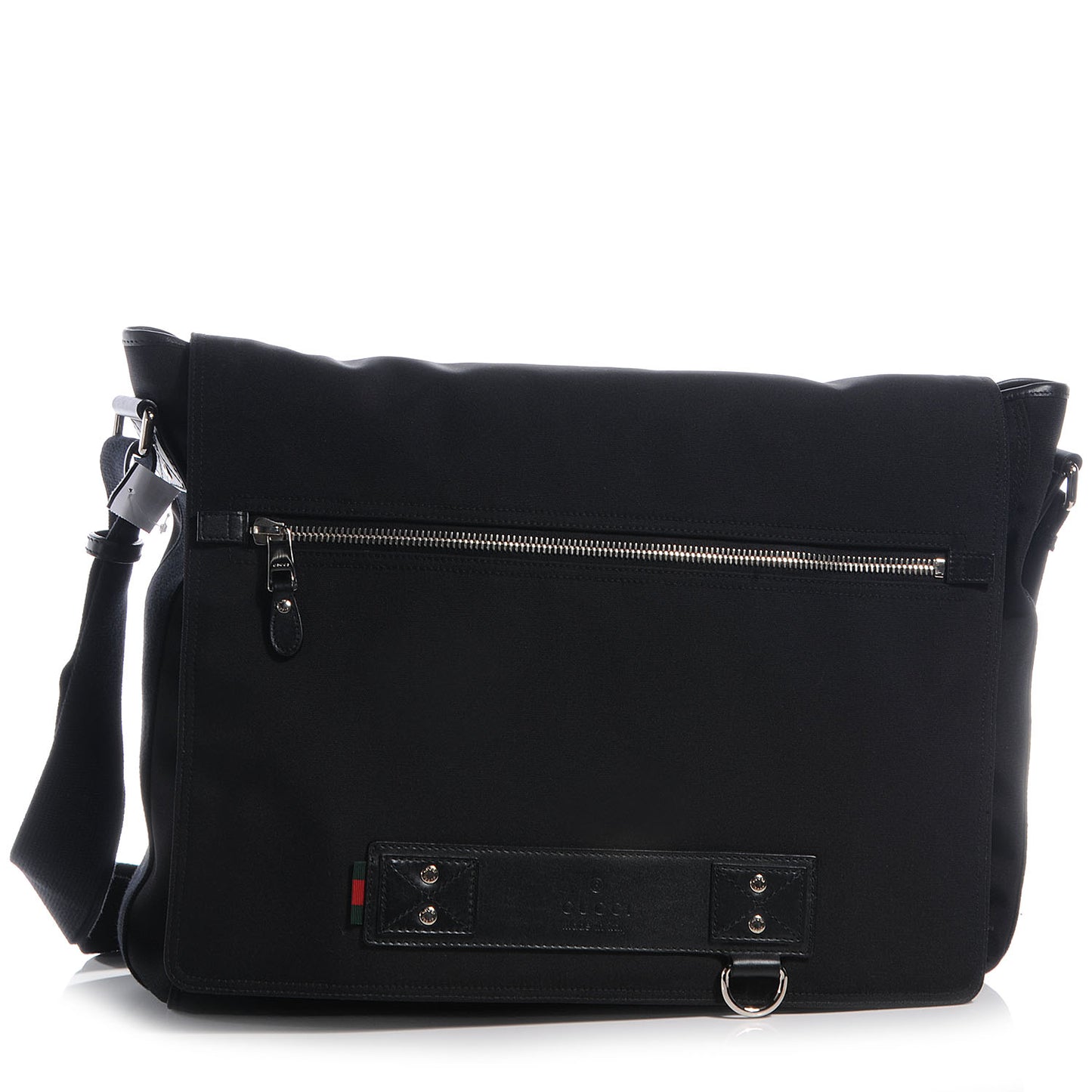 Mens Nylon Large Messenger Bag Black