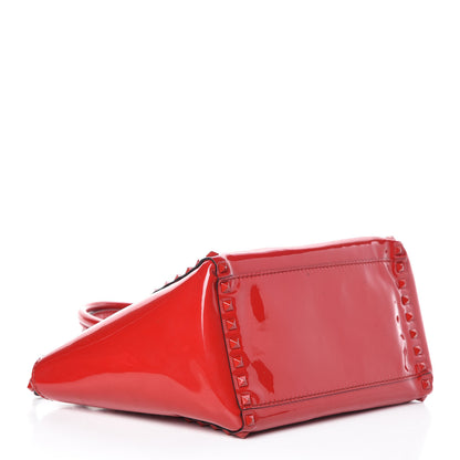 Valentino Garavani Patent Monochrome Small Rockstud Double Handle Tote Rosso Valentino 5 of 10