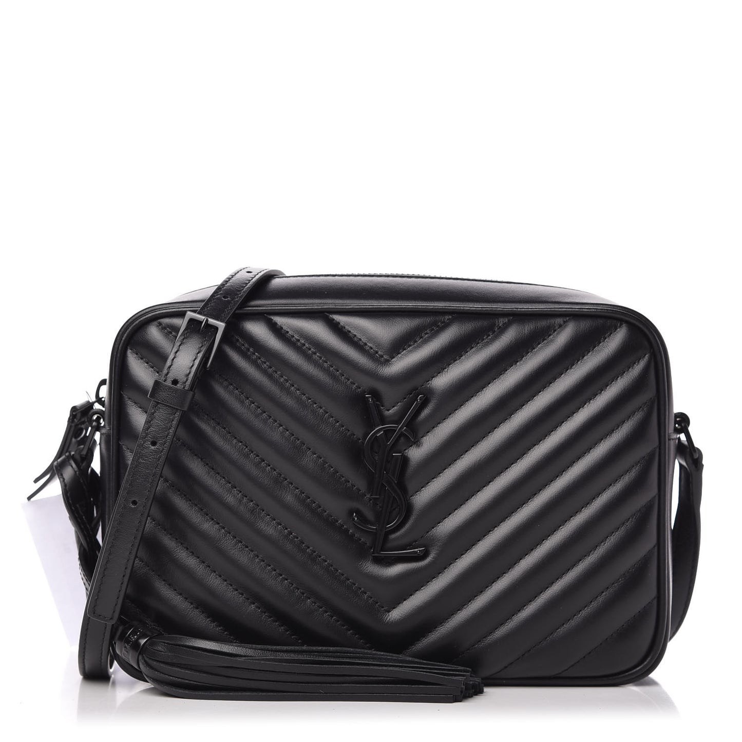 Calfskin Matelasse Monogram Lou Camera Bag Black