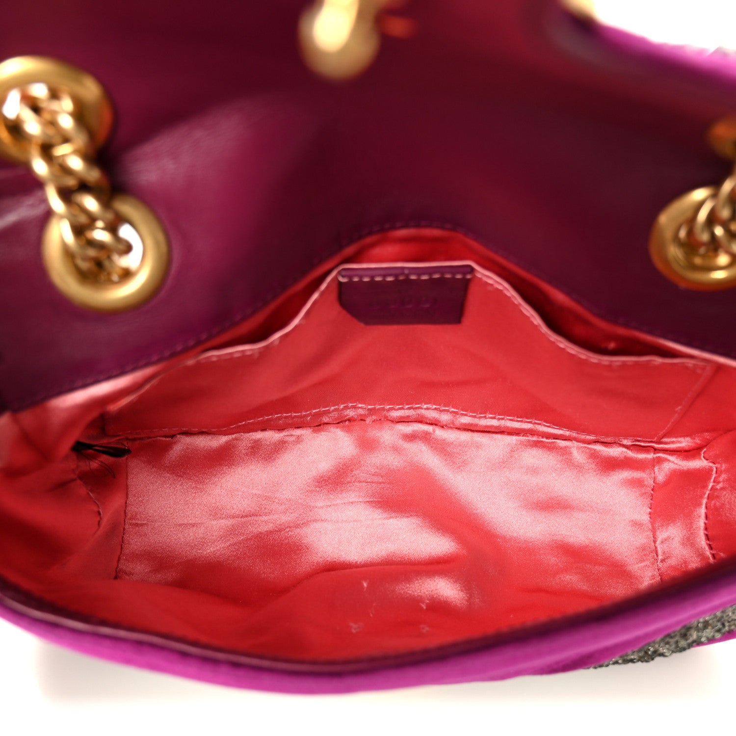 Gucci Velvet Matelasse Embroidered Mini GG Marmont Shoulder Bag Bordeaux 5 of 11