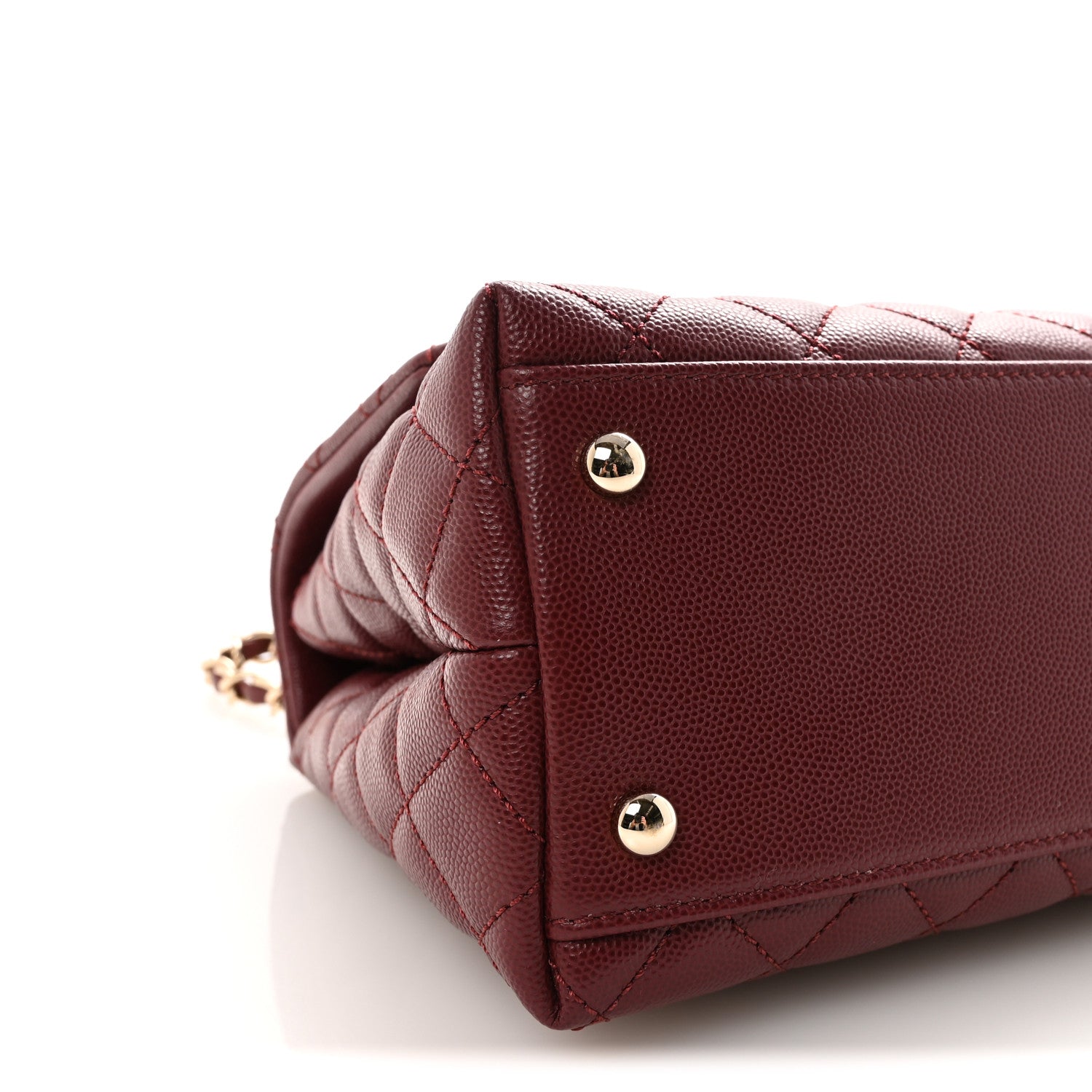 Chanel Caviar Quilted Small Coco Handle Flap Burgundy 9 of 10