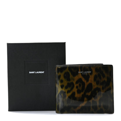 Saint Laurent Patent Leopard Print Paris East West Wallet Black 7 of 7