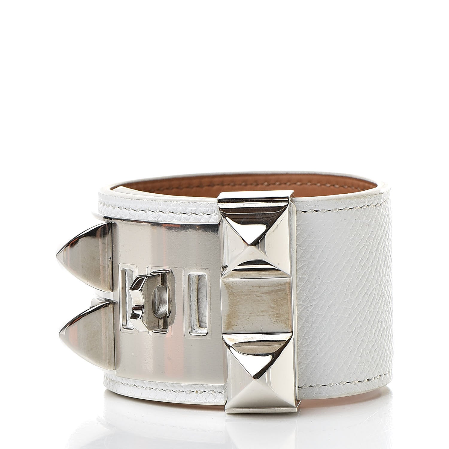 Hermes Epsom Collier de Chien CDC Bracelet S White 3 of 9