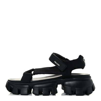 Prada Rubber Nylon Velcro Womens Cloudbust Thunder 50mm Sandals 39.5 Black 1 of 11