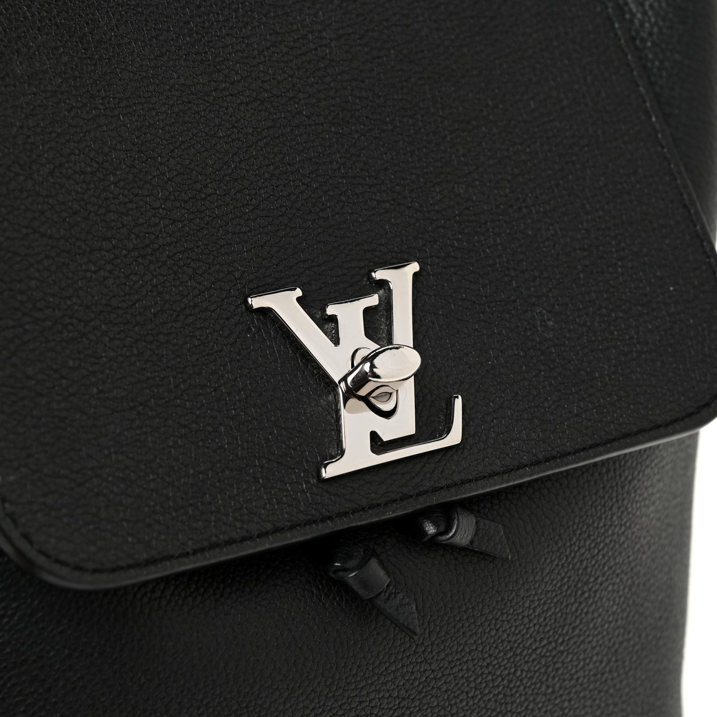 Calfskin Lockme Backpack Black