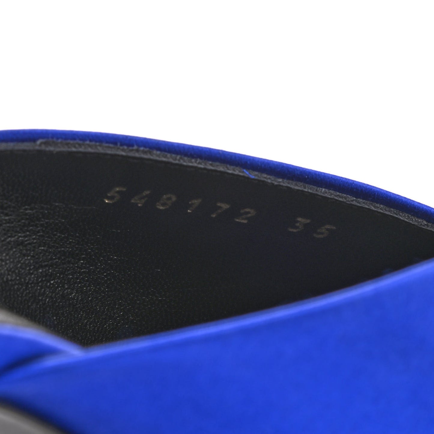 Satin Pointed Toe Knife 40mm Mules 35 Blue