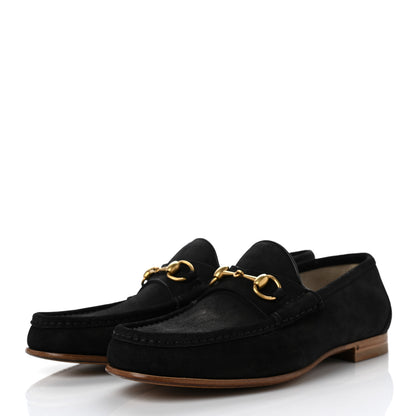 Gucci Suede Mens 1953 Horsebit Loafers 9.5 Black 3 of 8