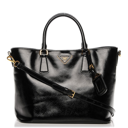Prada Saffiano Vernice Tote Black 1 of 8