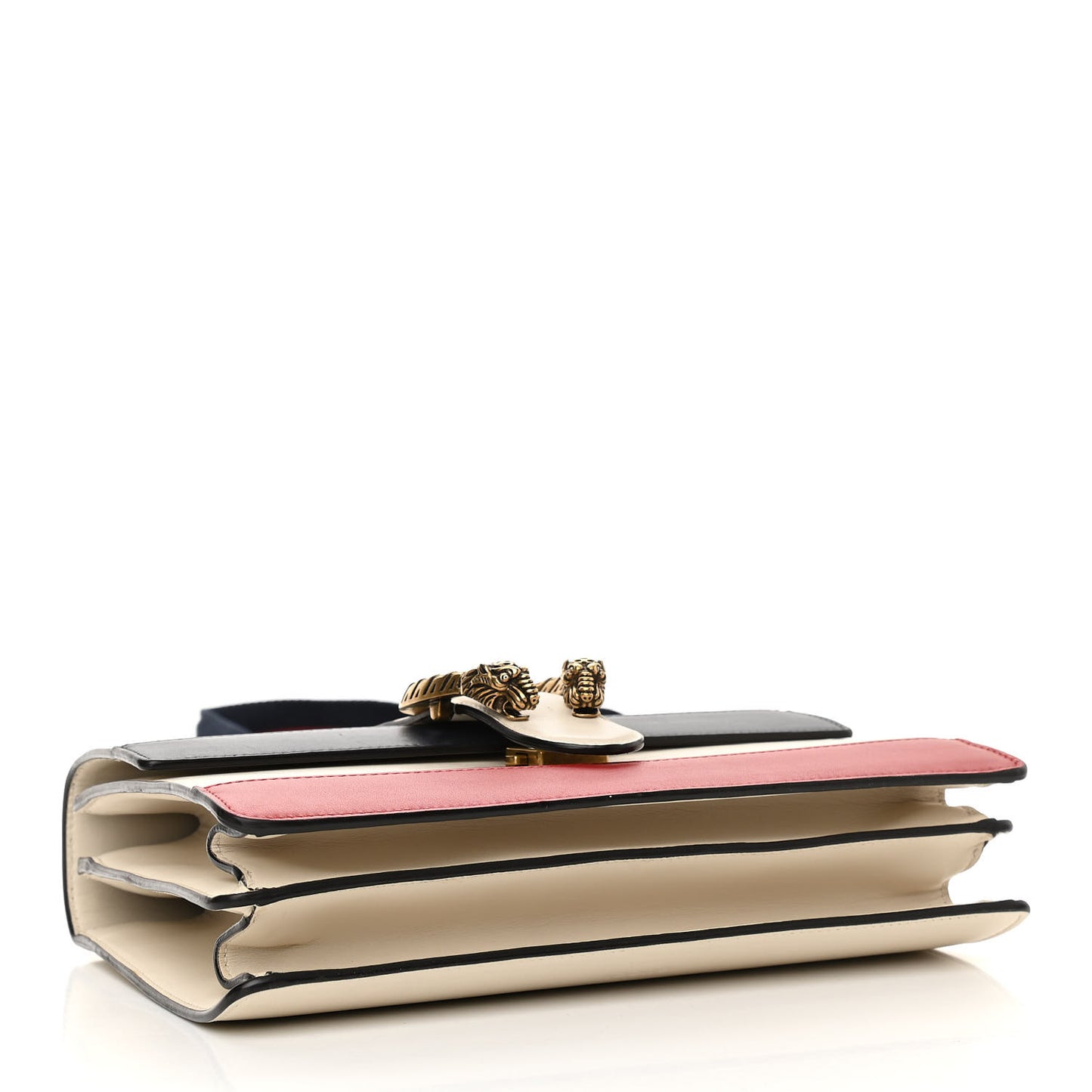 Calfskin Bamboo Web Medium Dionysus Top Handle Bag White Blue Hibiscus Red