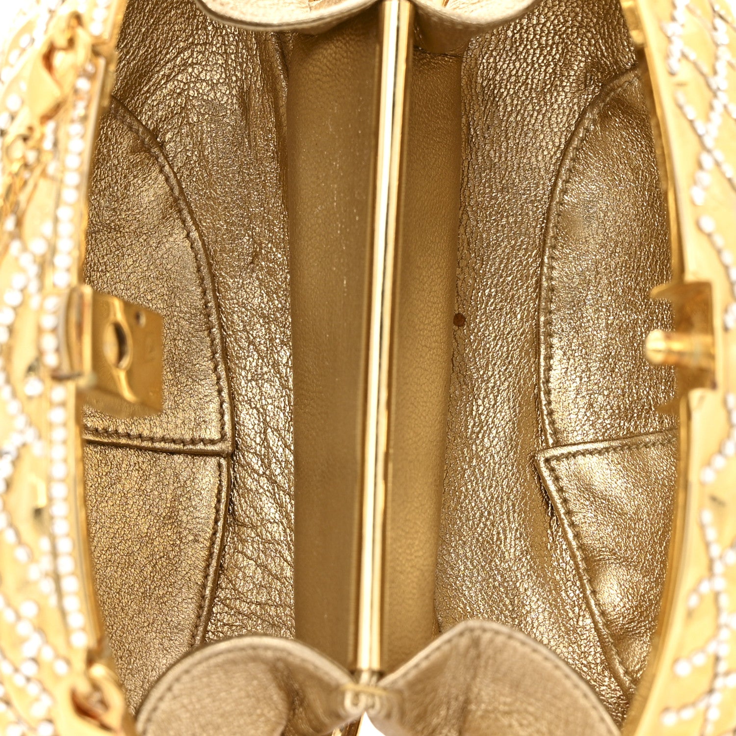Judith Leiber Crystal Egg Minaudiere Clutch Gold 5 of 15