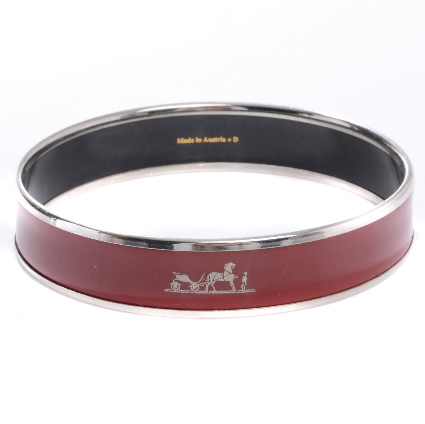 Enamel Wide Caleche Bracelet 65 Red