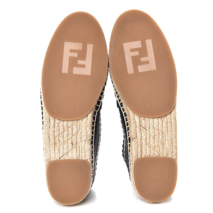 Fendi Knit Pearlescent Espadrille 35.5 Black 5 of 10