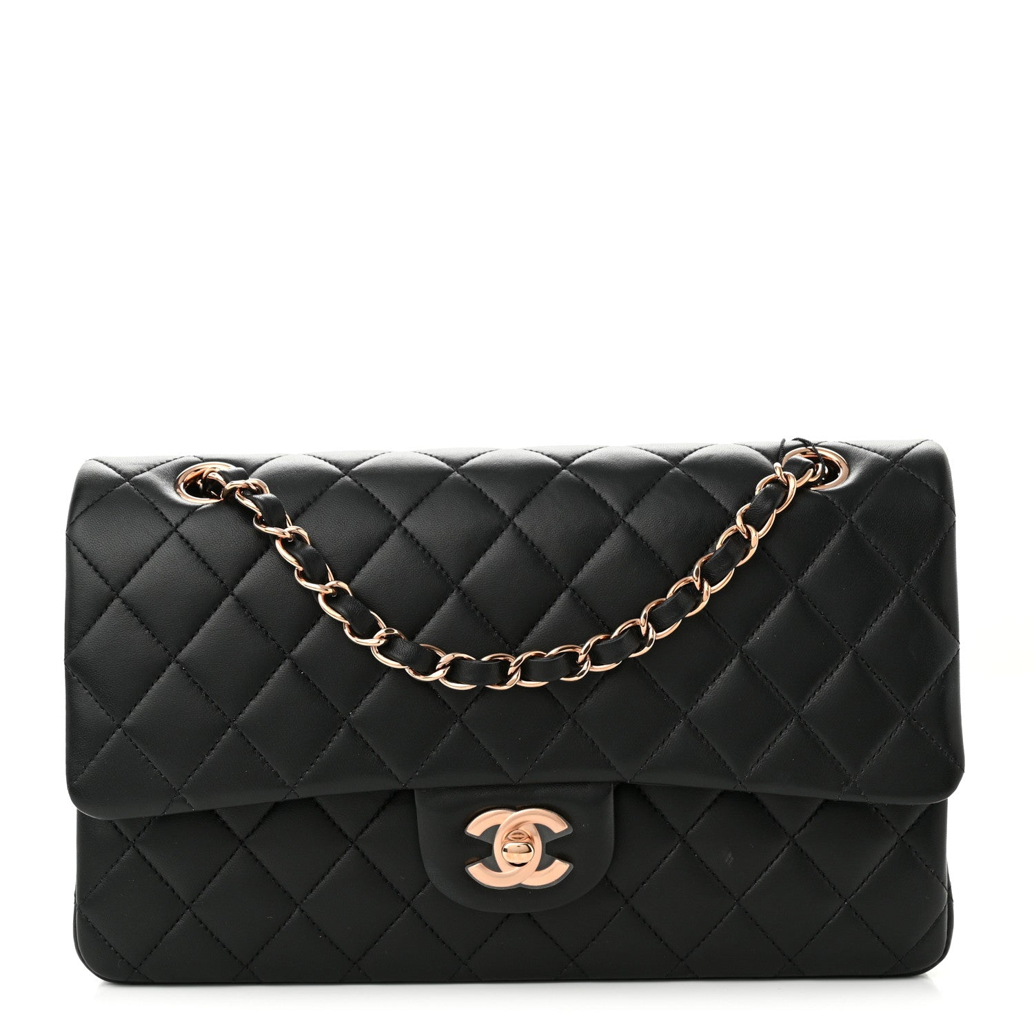 Chanel Lambskin Quilted Medium Double Flap Black 1 of 11