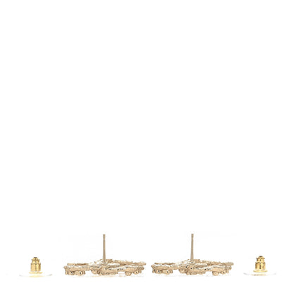 Chanel Crystal CC Camellia Earrings Gold 3 of 4