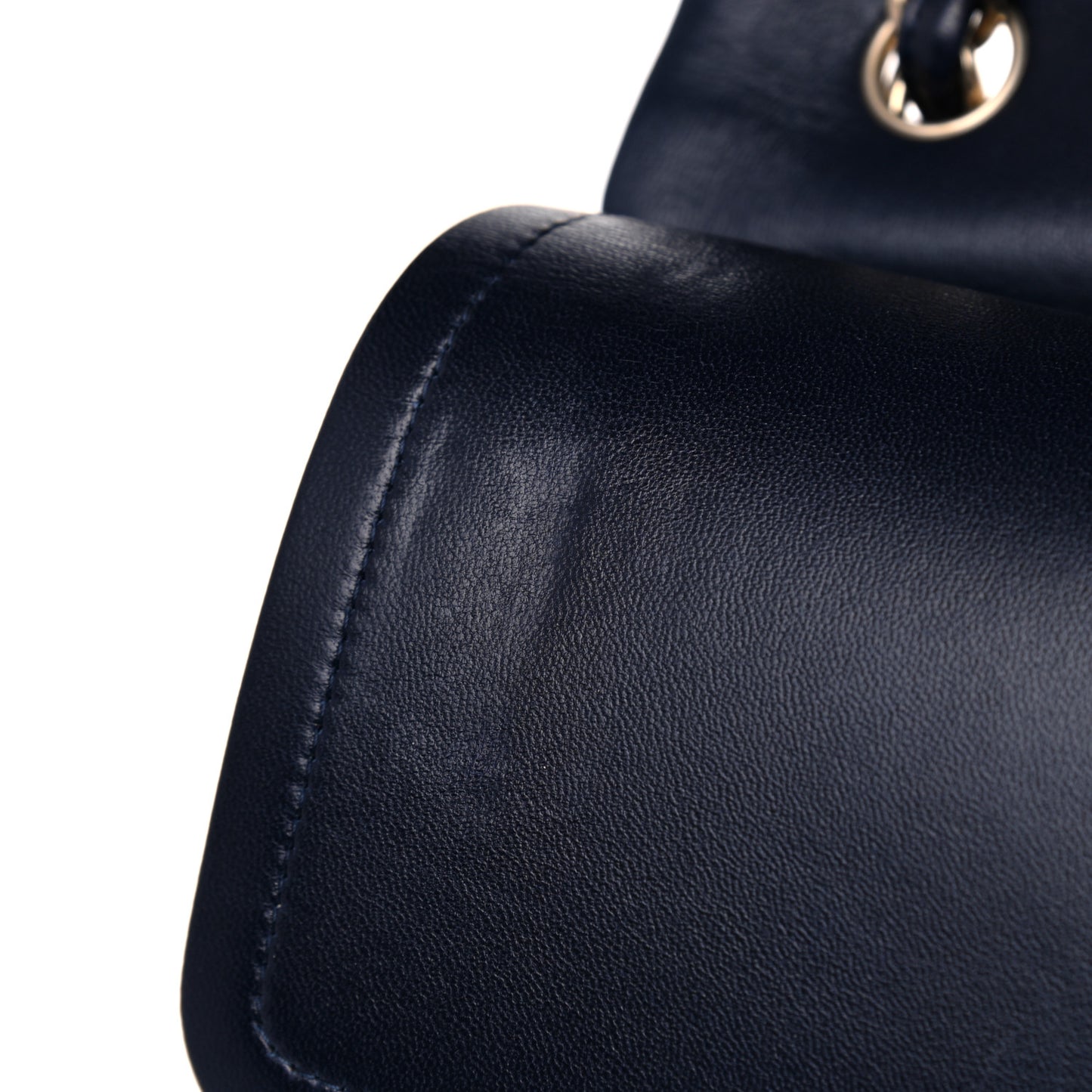 Lambskin Quilted Jumbo Double Flap Navy Blue