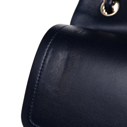 Chanel Lambskin Quilted Jumbo Double Flap Navy Blue 12 of 13
