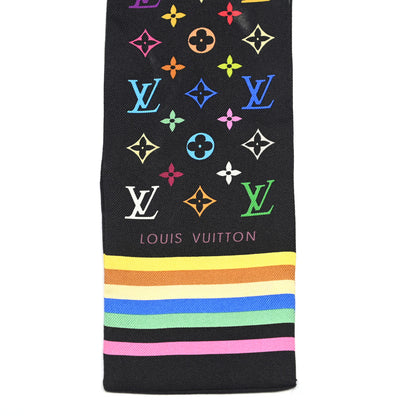 Louis Vuitton Silk Monogram Multicolor Bandeau Black 3 of 4