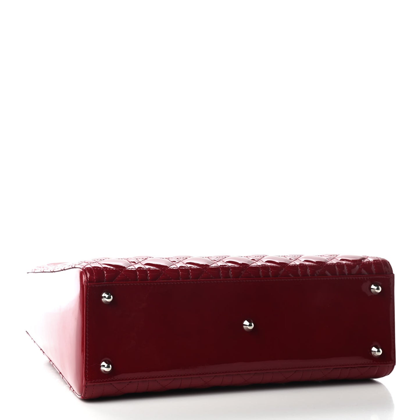 Patent Cannage Large Lady Dior Red