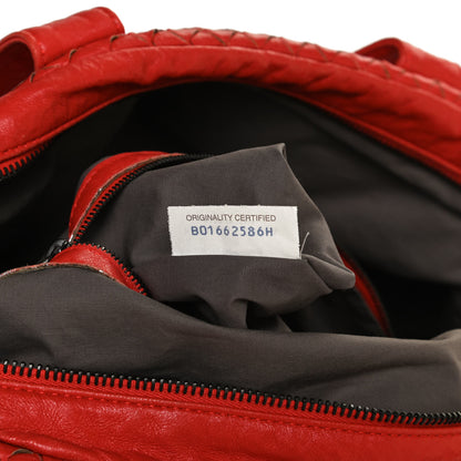 Bottega Veneta Nappa Intrecciato Shoulder Bag Red 7 of 12